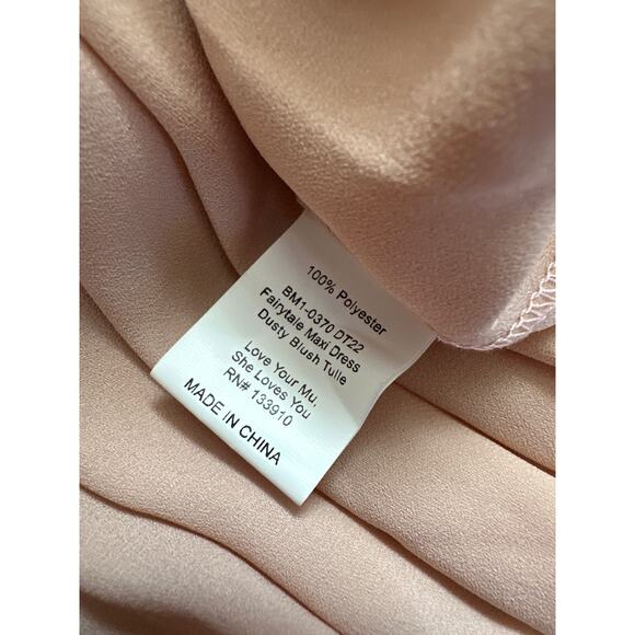 Show Me Your Mumu Fairy Tale Maxi Dress Tulle Dusty Blush SZ M NWT ($298 Retail) - Picture 8 of 10